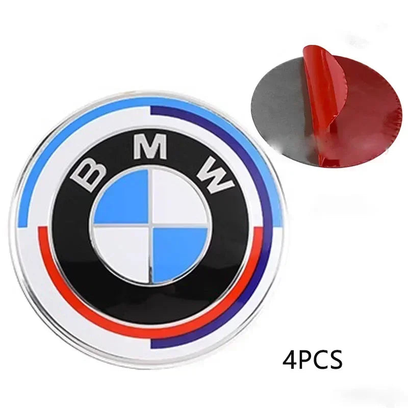 4-Piece Wheel Center Caps 56/65 mm – Badge Hubcap Stickers for BMW M Series (M3, X5, X3, E46, E90, F10, F30, G20, etc.)