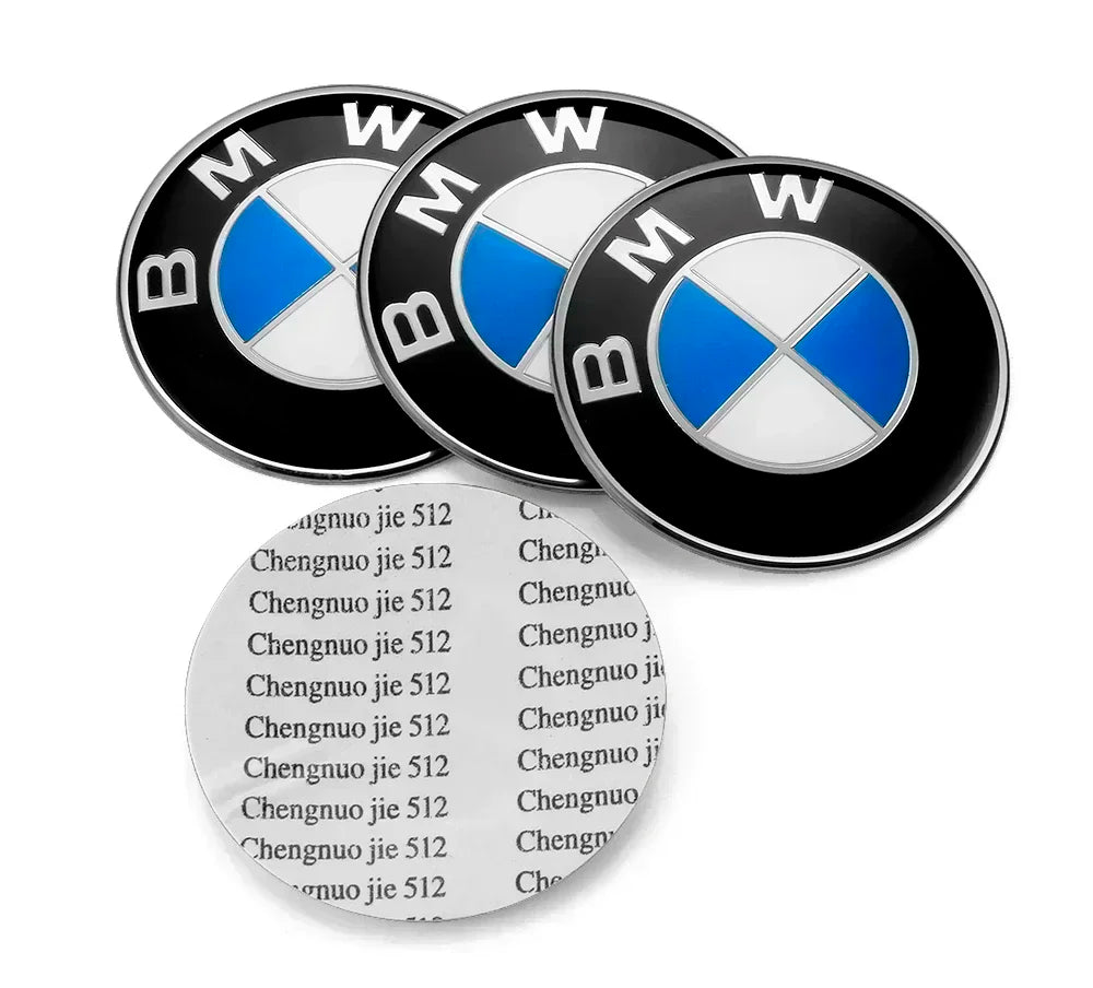4-Piece Wheel Center Caps 56/65 mm – Badge Hubcap Stickers for BMW M Series (M3, X5, X3, E46, E90, F10, F30, G20, etc.)
