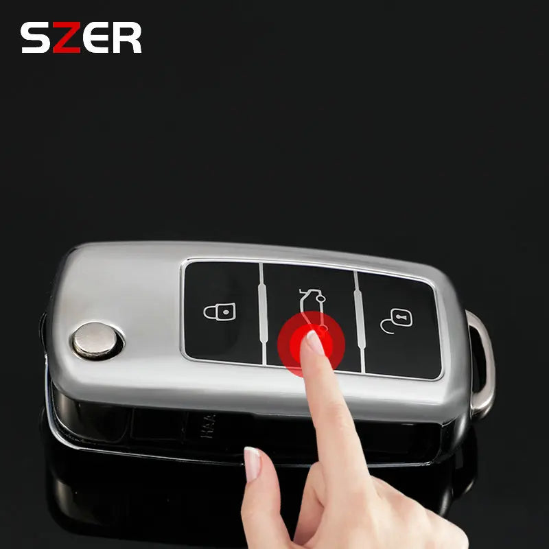 BlueLift Premium Key Fob Cover — Car Key Smart Case for VW / Golf / Passat / Skoda / Jetta