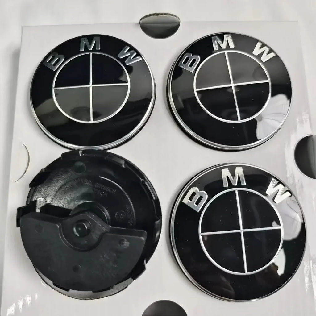4-Piece Floating Wheel Center Caps 56/68 mm – Replacement Hub Caps for BMW E90, E92, F30, F10, F11, F25, E70, E83, F04 Series