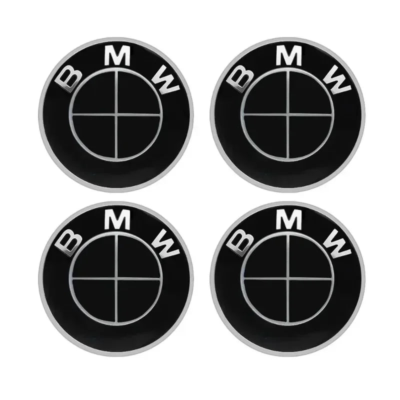 4-Piece Wheel Center Caps 56/65 mm – Badge Hubcap Stickers for BMW M Series (M3, X5, X3, E46, E90, F10, F30, G20, etc.)