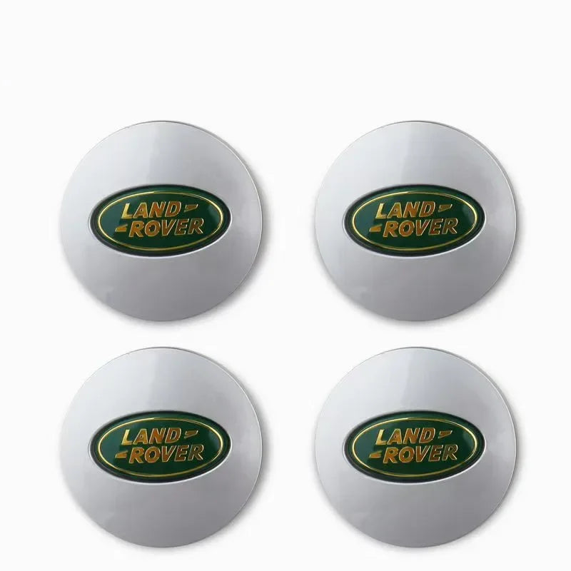 4-Piece Wheel Center Hub Caps 62/63 mm – Emblem Logo Covers for Land Rover / Range Rover / Discovery / Defender / Evoque