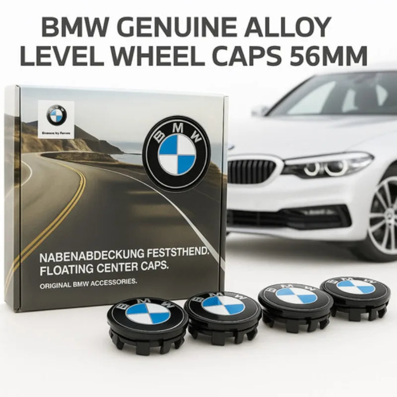 4-Piece Floating Wheel Center Caps 56/68 mm – Replacement Hub Caps for BMW E90, E92, F30, F10, F11, F25, E70, E83, F04 Series