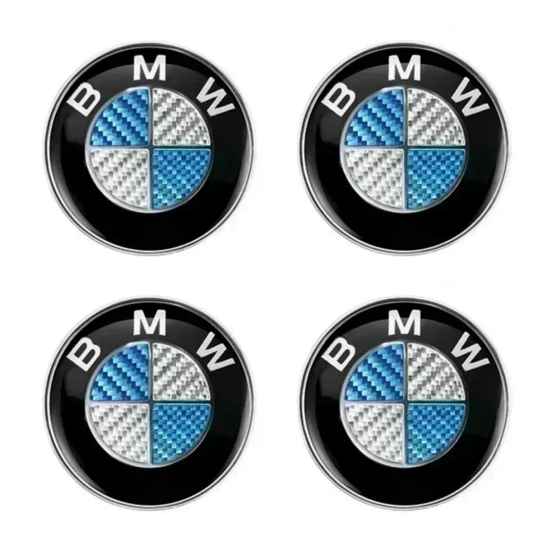 4-Piece Wheel Center Caps 56/65 mm – Badge Hubcap Stickers for BMW M Series (M3, X5, X3, E46, E90, F10, F30, G20, etc.)