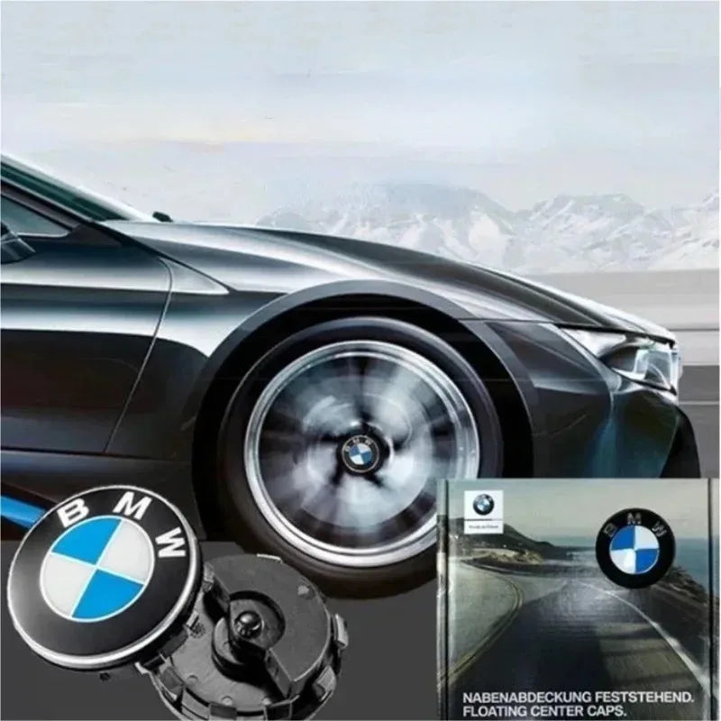 4-Piece Floating Wheel Center Caps 56/68 mm – Replacement Hub Caps for BMW E90, E92, F30, F10, F11, F25, E70, E83, F04 Series