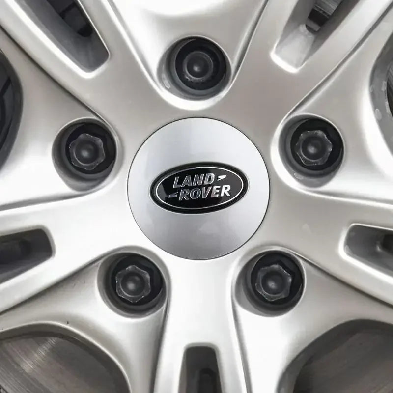4-Piece Wheel Center Hub Caps 62/63 mm – Emblem Logo Covers for Land Rover / Range Rover / Discovery / Defender / Evoque