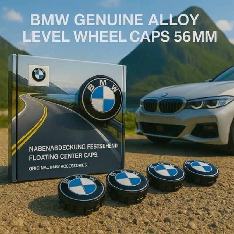 4-Piece Floating Wheel Center Caps 56/68 mm – Replacement Hub Caps for BMW E90, E92, F30, F10, F11, F25, E70, E83, F04 Series