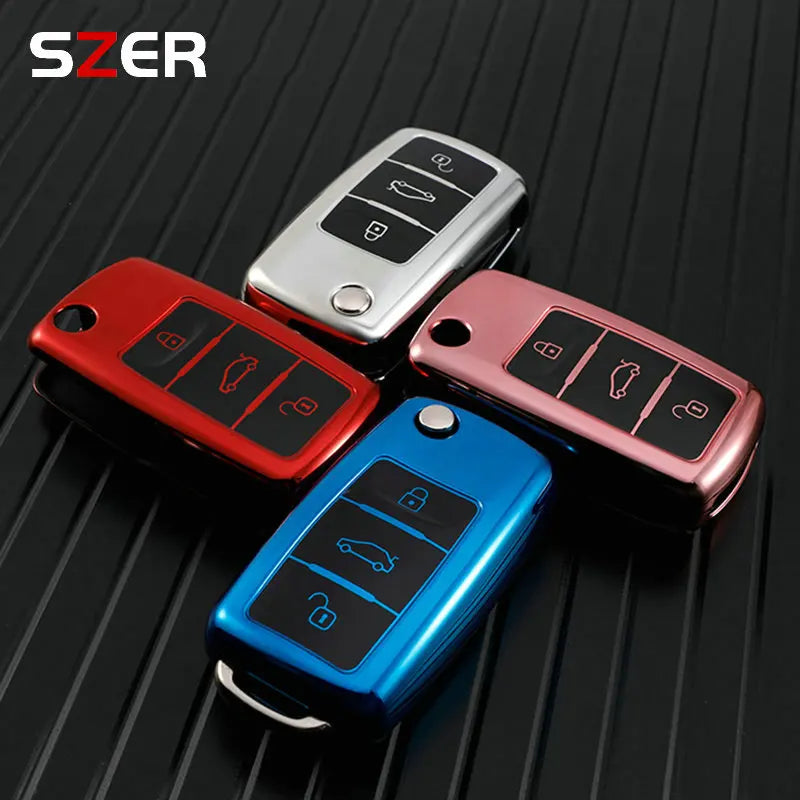 BlueLift Premium Key Fob Cover — Car Key Smart Case for VW / Golf / Passat / Skoda / Jetta