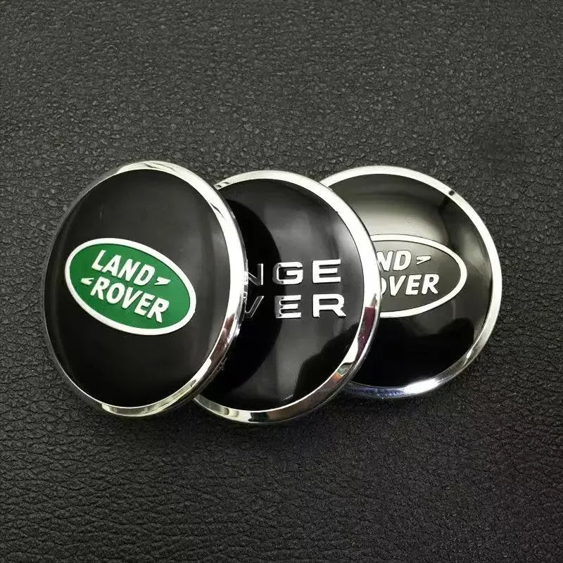 4-Piece Wheel Center Hub Caps 62/63 mm – Emblem Logo Covers for Land Rover / Range Rover / Discovery / Defender / Evoque
