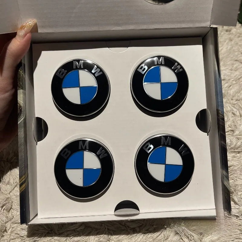 4-Piece Floating Wheel Center Caps 56/68 mm – Replacement Hub Caps for BMW E90, E92, F30, F10, F11, F25, E70, E83, F04 Series