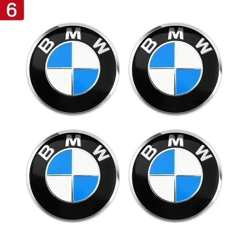 4-Piece Wheel Center Caps 56/65 mm – Badge Hubcap Stickers for BMW M Series (M3, X5, X3, E46, E90, F10, F30, G20, etc.)