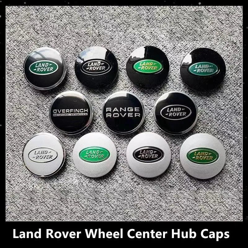 4-Piece Wheel Center Hub Caps 62/63 mm – Emblem Logo Covers for Land Rover / Range Rover / Discovery / Defender / Evoque