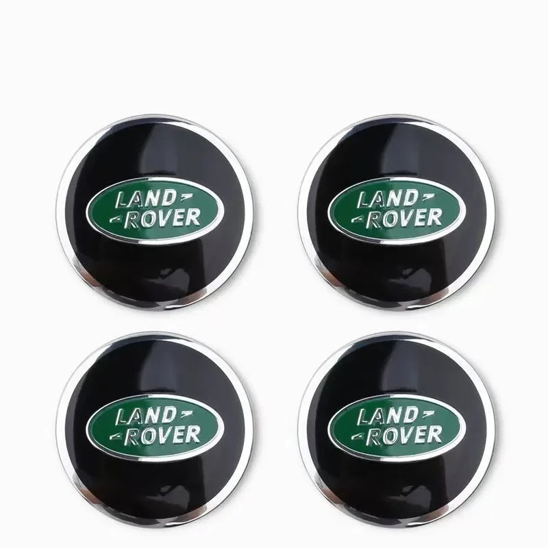 4-Piece Wheel Center Hub Caps 62/63 mm – Emblem Logo Covers for Land Rover / Range Rover / Discovery / Defender / Evoque