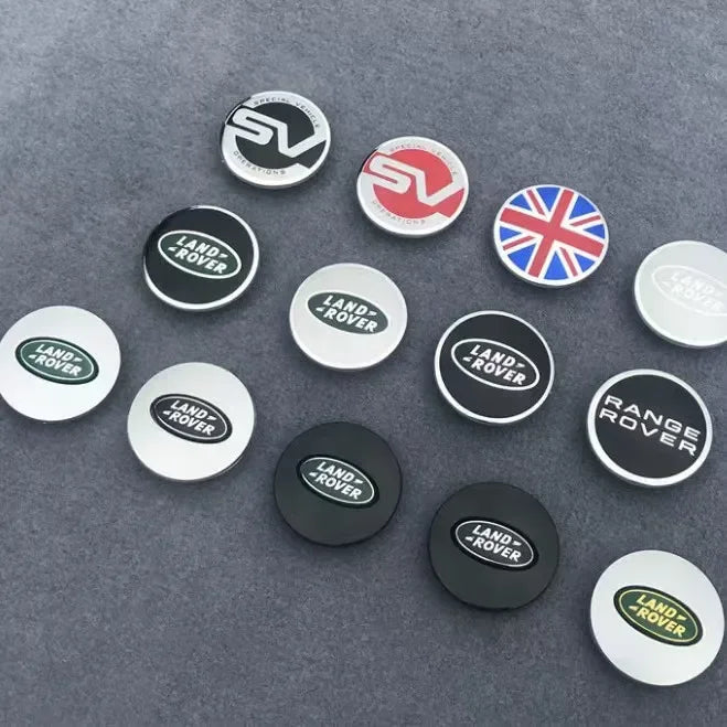 4-Piece Wheel Center Hub Caps 62/63 mm – Emblem Logo Covers for Land Rover / Range Rover / Discovery / Defender / Evoque