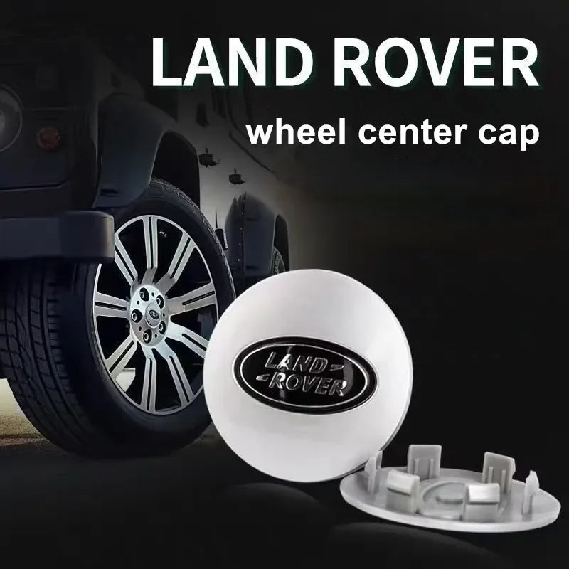 4-Piece Wheel Center Hub Caps 62/63 mm – Emblem Logo Covers for Land Rover / Range Rover / Discovery / Defender / Evoque