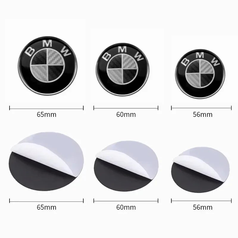 4-Piece Wheel Center Caps 56/65 mm – Badge Hubcap Stickers for BMW M Series (M3, X5, X3, E46, E90, F10, F30, G20, etc.)
