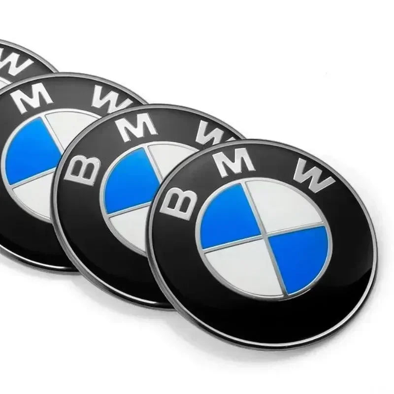 4-Piece Wheel Center Caps 56/65 mm – Badge Hubcap Stickers for BMW M Series (M3, X5, X3, E46, E90, F10, F30, G20, etc.)