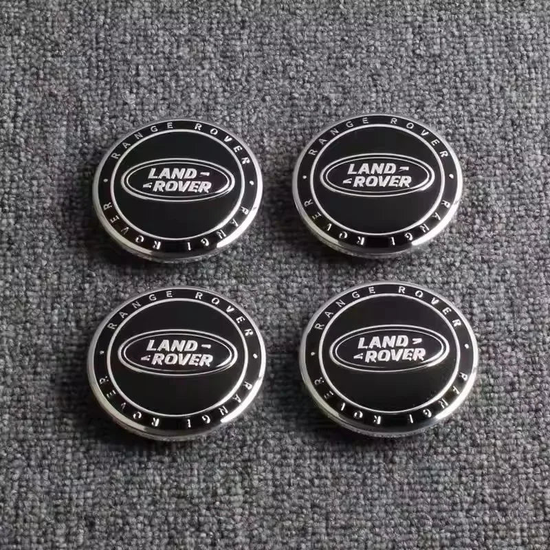 4-Piece Wheel Center Hub Caps 62/63 mm – Emblem Logo Covers for Land Rover / Range Rover / Discovery / Defender / Evoque